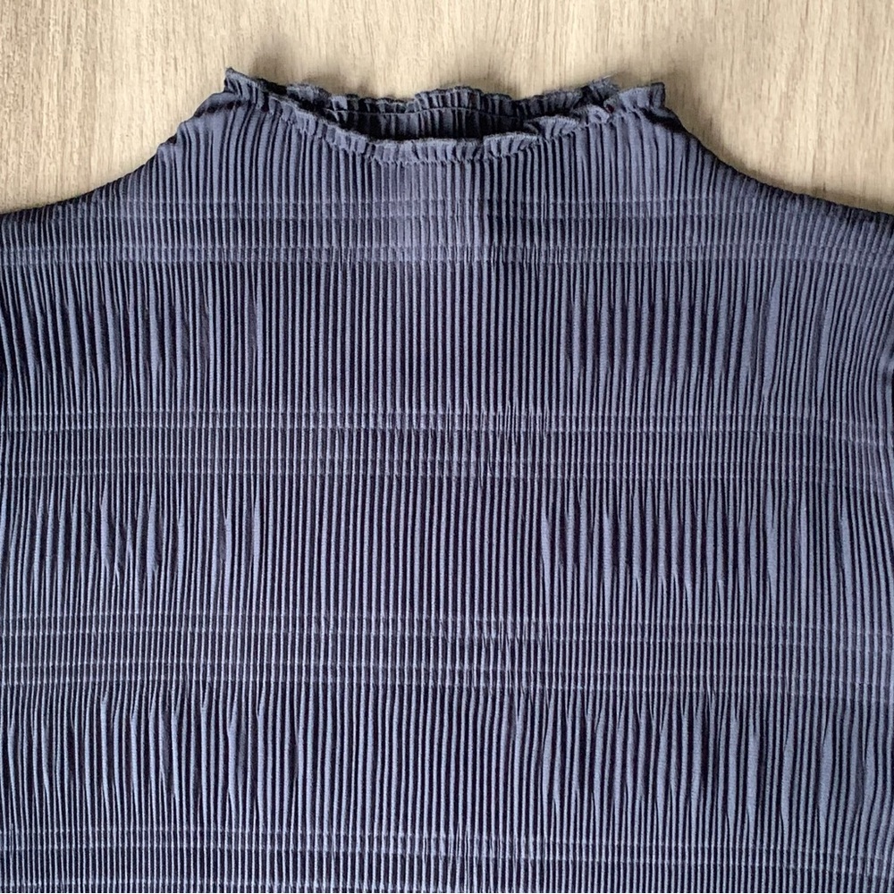 Ganni Navy Pleated Top - Picture 8 of 11